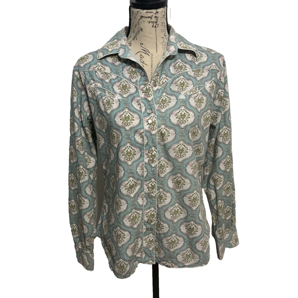 Walls Authentic Ranch Wear Women’s Western Shirt Medium Pearl Snap Cowgirl Ranch